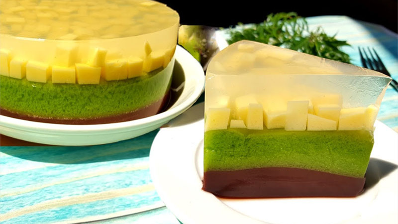 bánh flan rau câu 3 lớp