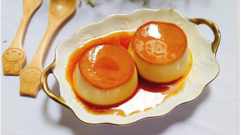 bánh flan không cần hấp